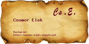 Csomor Elek névjegykártya